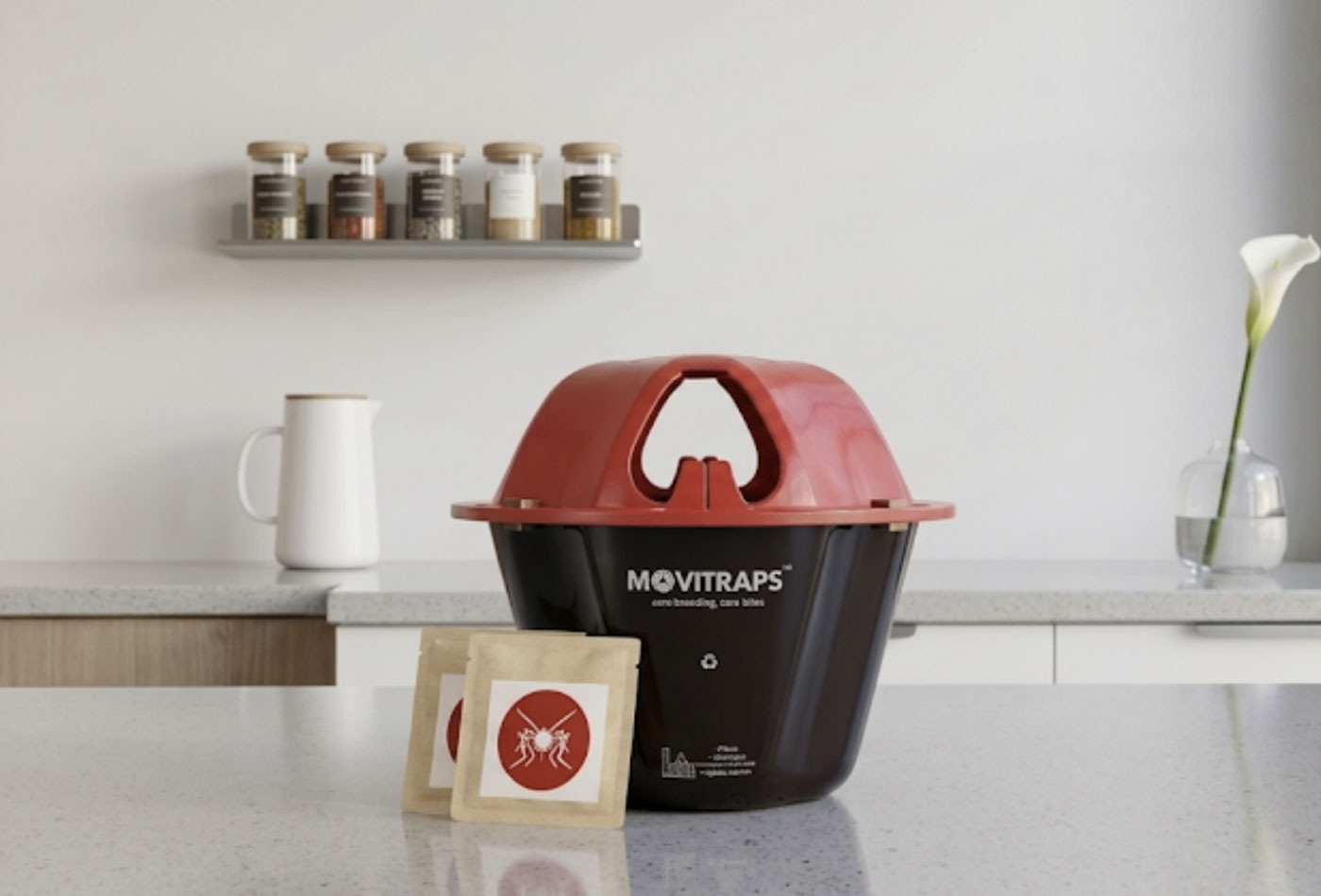 Movitraps product setup offering 24x7 mosquito protection